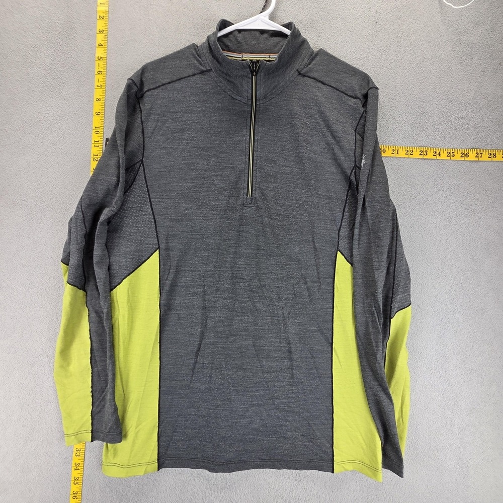 Smartwool Merino Sport 150 Pullover Mens Large Gray 1/4 Zip Long Sleeve